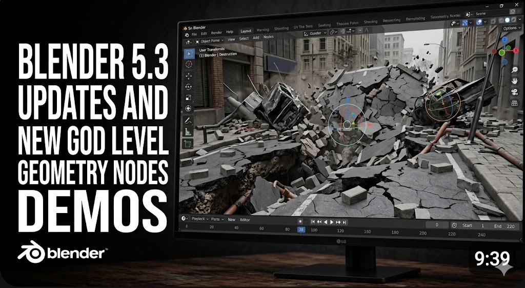 blender 5.3 updates and new god level geometry nodes demos