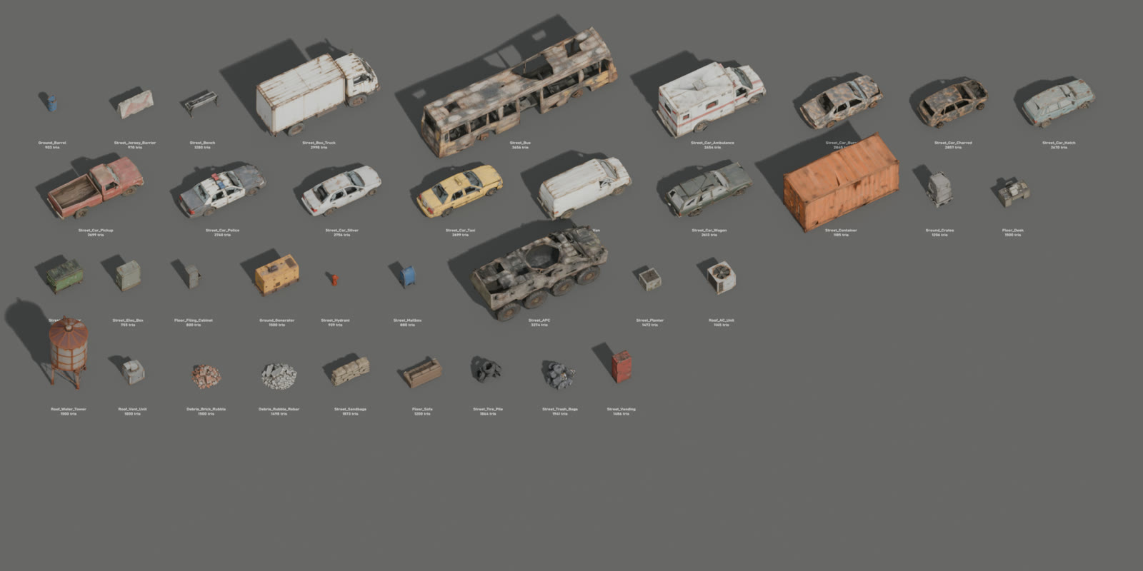 Some of the textured props