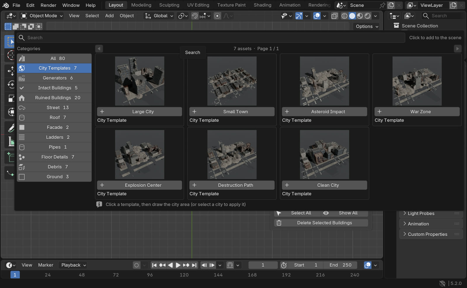 City template browser